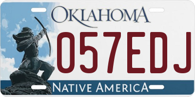 OK license plate 057EDJ