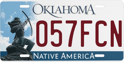 OK license plate 057FCN