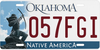 OK license plate 057FGI