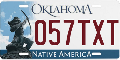 OK license plate 057TXT
