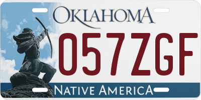 OK license plate 057ZGF