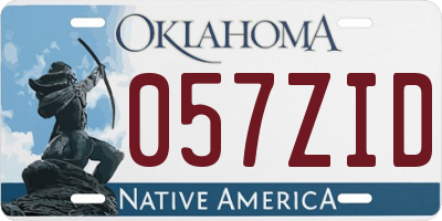 OK license plate 057ZID