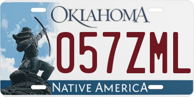 OK license plate 057ZML