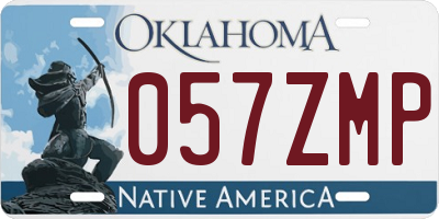 OK license plate 057ZMP