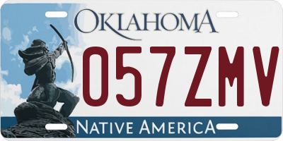 OK license plate 057ZMV