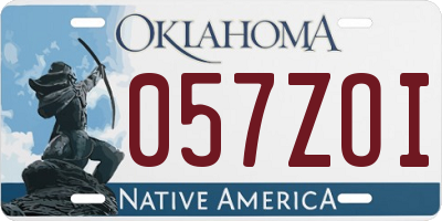 OK license plate 057ZOI