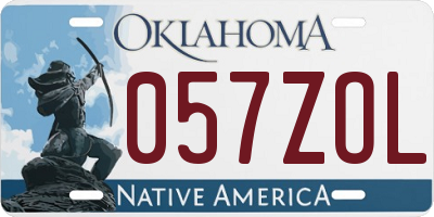 OK license plate 057ZOL