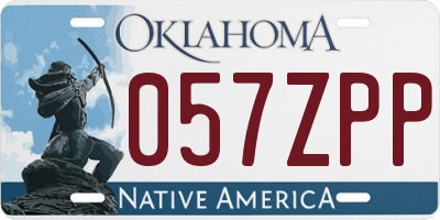 OK license plate 057ZPP