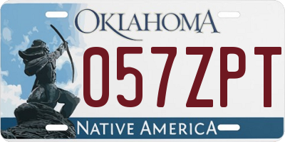 OK license plate 057ZPT