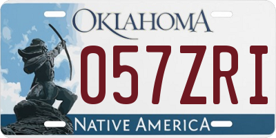 OK license plate 057ZRI