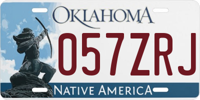 OK license plate 057ZRJ