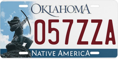 OK license plate 057ZZA