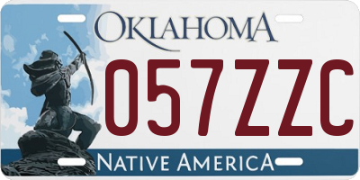 OK license plate 057ZZC