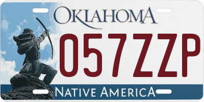 OK license plate 057ZZP