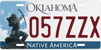 OK license plate 057ZZX