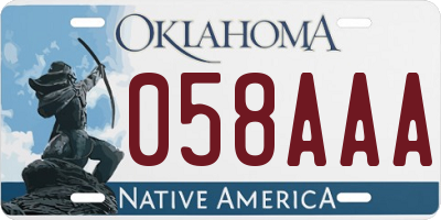 OK license plate 058AAA