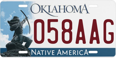 OK license plate 058AAG