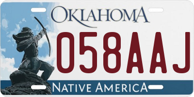 OK license plate 058AAJ
