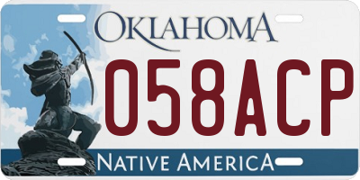 OK license plate 058ACP