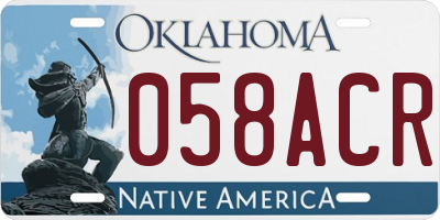 OK license plate 058ACR