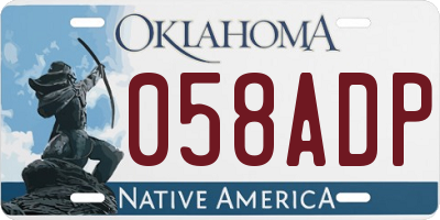 OK license plate 058ADP