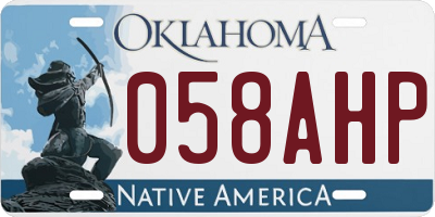 OK license plate 058AHP