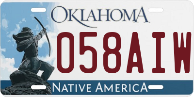 OK license plate 058AIW