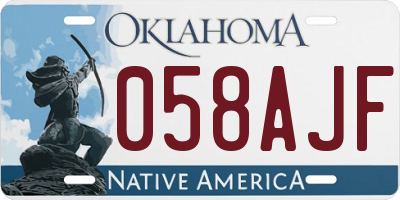 OK license plate 058AJF