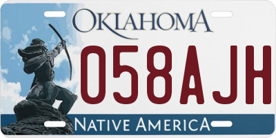 OK license plate 058AJH