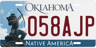 OK license plate 058AJP