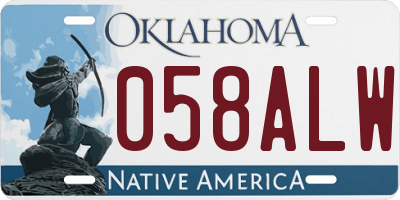 OK license plate 058ALW