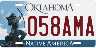 OK license plate 058AMA