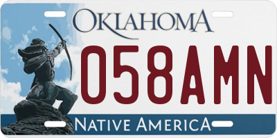 OK license plate 058AMN