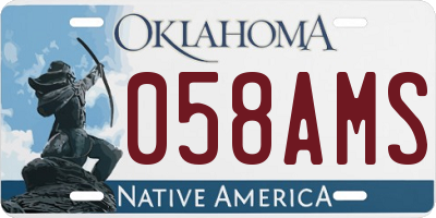 OK license plate 058AMS