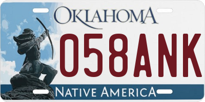 OK license plate 058ANK