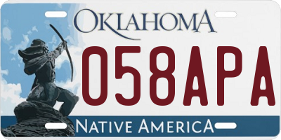 OK license plate 058APA