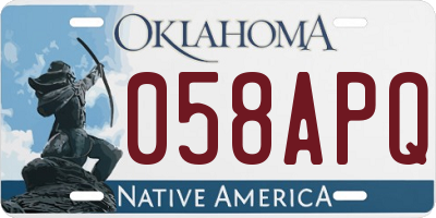 OK license plate 058APQ