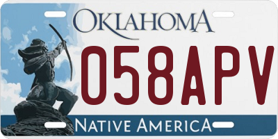 OK license plate 058APV