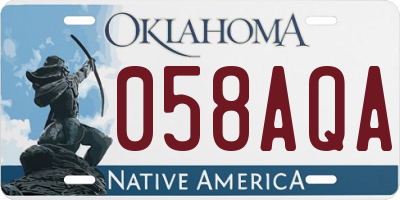 OK license plate 058AQA