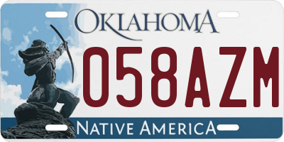 OK license plate 058AZM
