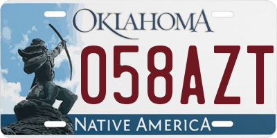 OK license plate 058AZT