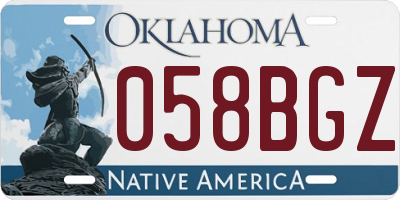 OK license plate 058BGZ