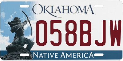OK license plate 058BJW