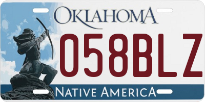 OK license plate 058BLZ