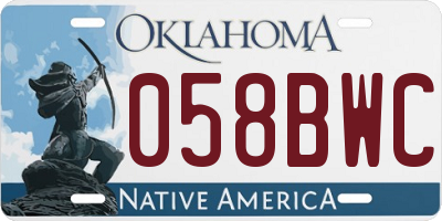 OK license plate 058BWC
