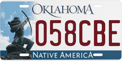 OK license plate 058CBE