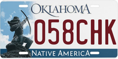 OK license plate 058CHK