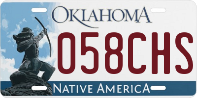 OK license plate 058CHS