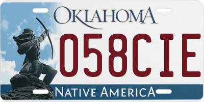 OK license plate 058CIE