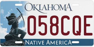 OK license plate 058CQE
